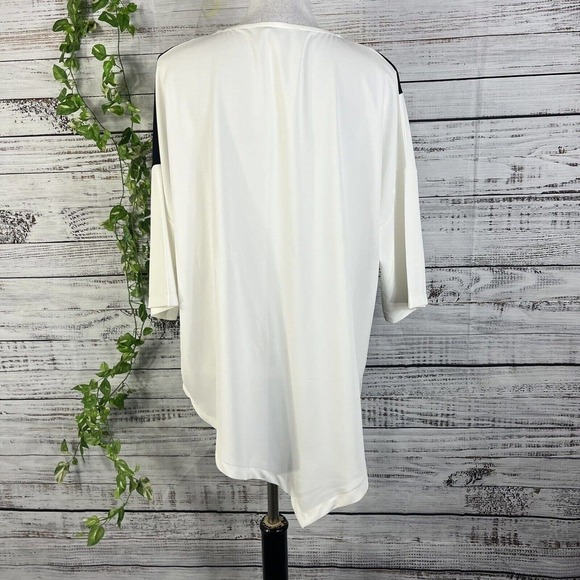 Ever Sassy Tunic Top sz Extra Small Black Ivory Lagenlook Wedding Church Modest - Picture 10 of 11